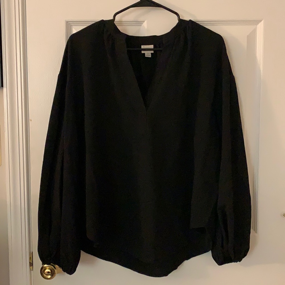 Black Puffy Long Sleeve Shirt